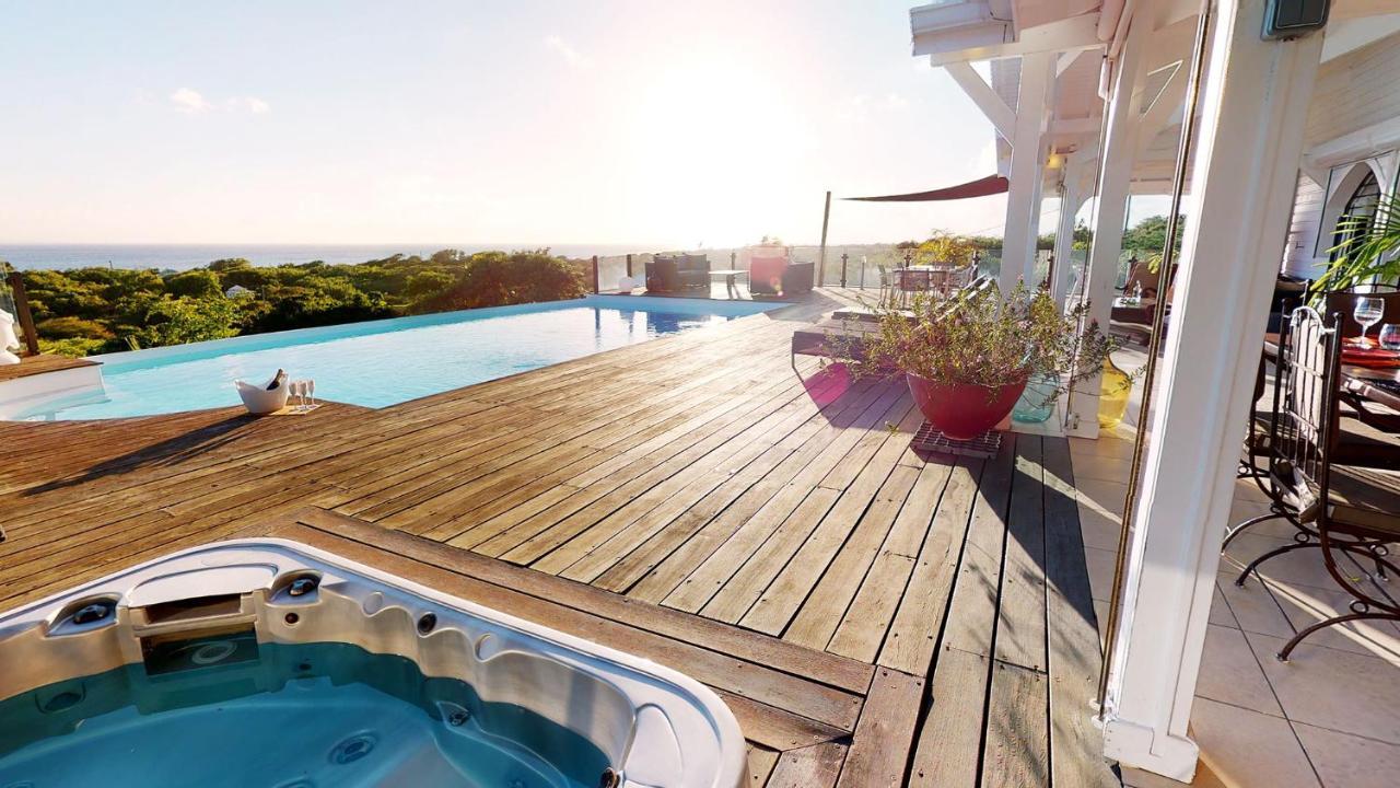 Villa Deluxe L'Hacienda Villa Vue Mer 180 Piscine Jacuzzi Proche Plage Marina Golf Pointe Des Chateaux Et Casino Jardin Clos Voyage Durable Сен Франсоа Стая снимка