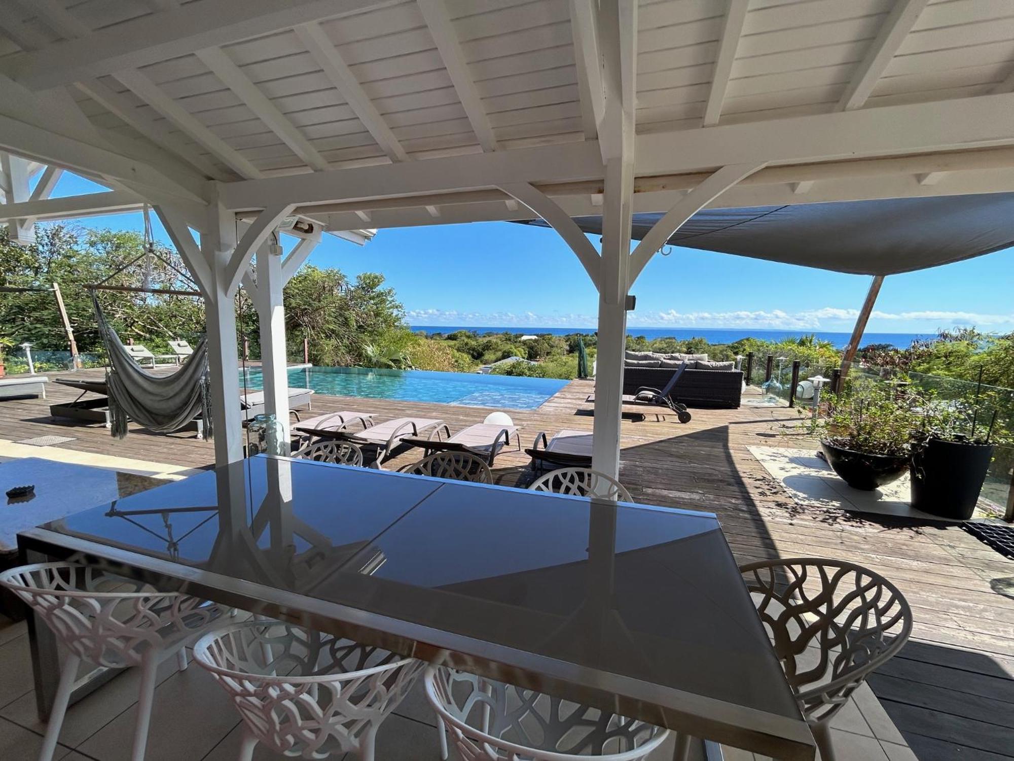 Villa Deluxe L'Hacienda Villa Vue Mer 180 Piscine Jacuzzi Proche Plage Marina Golf Pointe Des Chateaux Et Casino Jardin Clos Voyage Durable Сен Франсоа Екстериор снимка