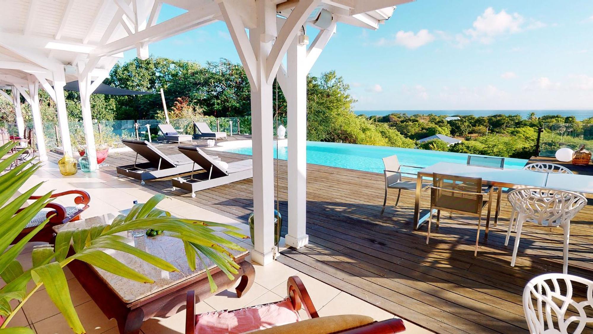 Villa Deluxe L'Hacienda Villa Vue Mer 180 Piscine Jacuzzi Proche Plage Marina Golf Pointe Des Chateaux Et Casino Jardin Clos Voyage Durable Сен Франсоа Стая снимка